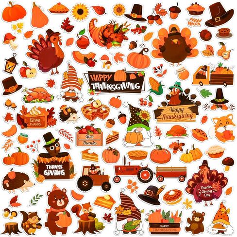 ملصقات سقوط عيد الشكر السعيد للأطفال، 292 قطعة من ملصقات أوراق القيقب المرحب بالخريف لقصاصات القصاصات DIY ومذكرات الهاتف ومستلزمات حفلات عيد الشكر in Kuwait
