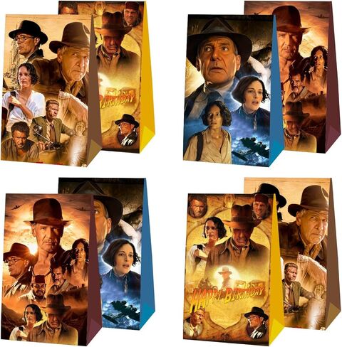 12pcs Indiana Jones Party Favor Gift Bags, Indiana Jones Birthday Party Supplies for Indiana Jones Party Decorations in Kuwait