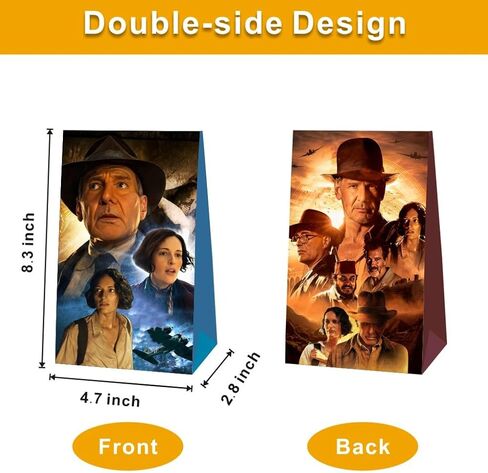 12pcs Indiana Jones Party Favor Gift Bags, Indiana Jones Birthday Party Supplies for Indiana Jones Party Decorations in Kuwait