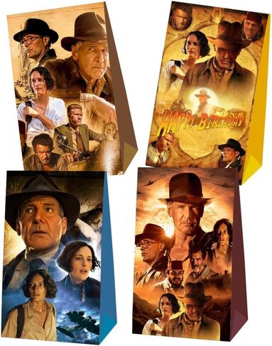 12pcs Indiana Jones Party Favor Gift Bags, Indiana Jones Birthday Party Supplies for Indiana Jones Party Decorations in Kuwait