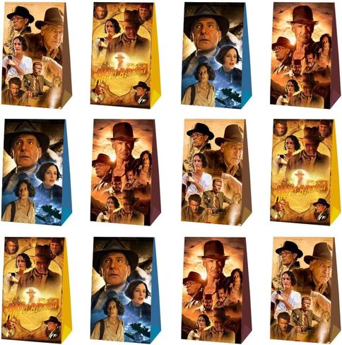 12pcs Indiana Jones Party Favor Gift Bags, Indiana Jones Birthday Party Supplies for Indiana Jones Party Decorations in Kuwait