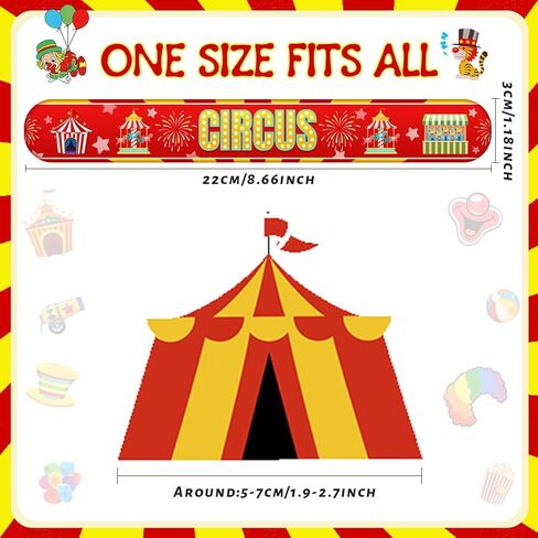 YYMYMGJ كرنفال هدايا الحفلات 86 قطعة من أساور صفعة السيرك كرنفال للأطفال كرنفال مهرج حيوان موضوع زينة حفلات أعياد الميلاد لوازم جوائز استحمام الطفل الفصول الدراسية مكافآت الهدايا in Kuwait