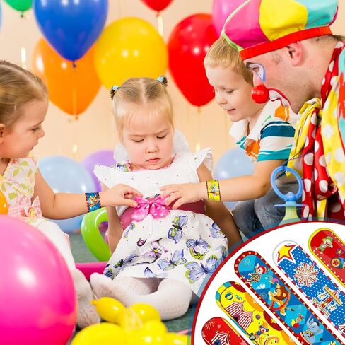 YYMYMGJ كرنفال هدايا الحفلات 86 قطعة من أساور صفعة السيرك كرنفال للأطفال كرنفال مهرج حيوان موضوع زينة حفلات أعياد الميلاد لوازم جوائز استحمام الطفل الفصول الدراسية مكافآت الهدايا in Kuwait