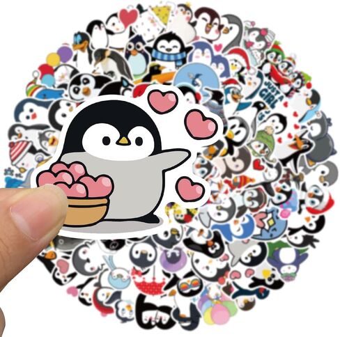 100 قطعة من ستيكرات لاصقة بتصميم بطريق كرتوني لطيف مقاوم للماء، ملصقات فينيل لزجاجة المياه واللابتوب والجوال ولوح التزلج للمراهقين والبنات والاطفال in Kuwait