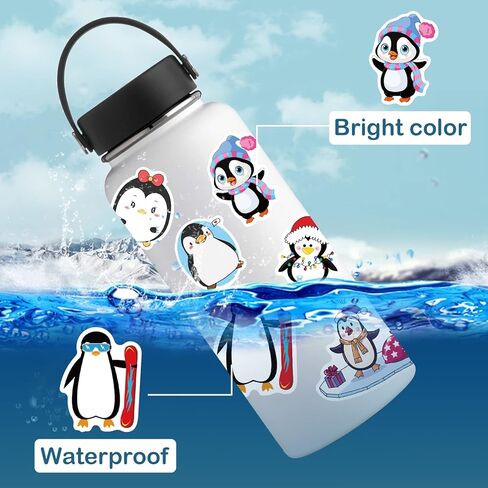 100 قطعة من ستيكرات لاصقة بتصميم بطريق كرتوني لطيف مقاوم للماء، ملصقات فينيل لزجاجة المياه واللابتوب والجوال ولوح التزلج للمراهقين والبنات والاطفال in Kuwait