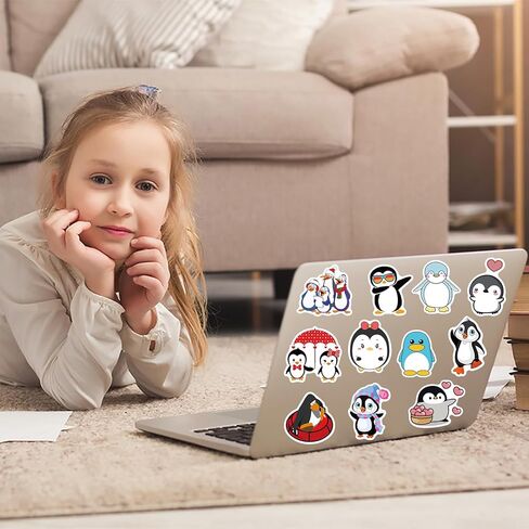100 قطعة من ستيكرات لاصقة بتصميم بطريق كرتوني لطيف مقاوم للماء، ملصقات فينيل لزجاجة المياه واللابتوب والجوال ولوح التزلج للمراهقين والبنات والاطفال in Kuwait