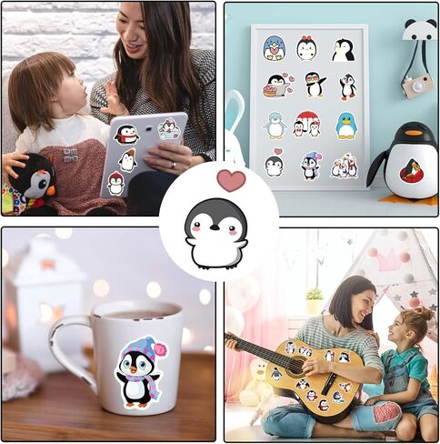 100 قطعة من ستيكرات لاصقة بتصميم بطريق كرتوني لطيف مقاوم للماء، ملصقات فينيل لزجاجة المياه واللابتوب والجوال ولوح التزلج للمراهقين والبنات والاطفال in Kuwait