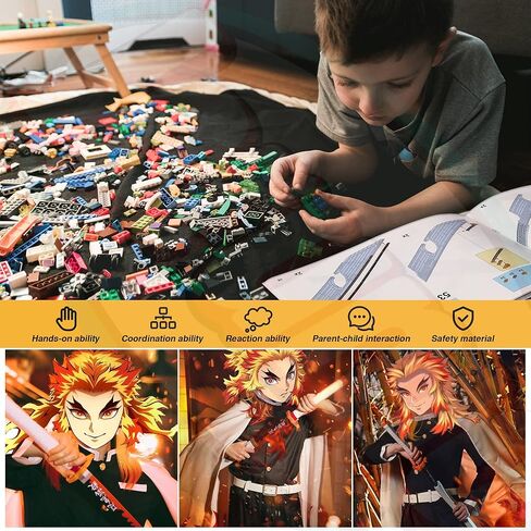 Demon Slayer Sword Compatible with Lego, Rengoku Kyoujurou Sword Building Block with Scabbard and Stand, Cosplay Anime Sword Toy Building Set, 790 Pieces in Kuwait