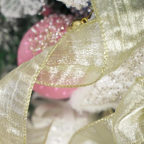 HUIHUANG Blue Wire Ribbon 2.5 inch Metallic Crinkle Dusty Blue Wired Ribbon for Bows Making Gift Wrapping Wreaths Holiday Home Decor DIY Crafts Christmas Tree Bows -10 Yards in Kuwait