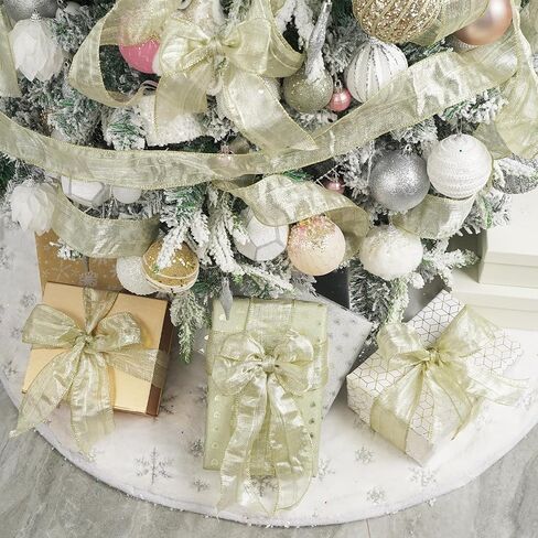 HUIHUANG Blue Wire Ribbon 2.5 inch Metallic Crinkle Dusty Blue Wired Ribbon for Bows Making Gift Wrapping Wreaths Holiday Home Decor DIY Crafts Christmas Tree Bows -10 Yards in Kuwait