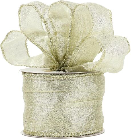 HUIHUANG Blue Wire Ribbon 2.5 inch Metallic Crinkle Dusty Blue Wired Ribbon for Bows Making Gift Wrapping Wreaths Holiday Home Decor DIY Crafts Christmas Tree Bows -10 Yards in Kuwait