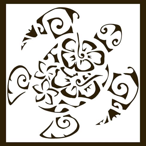 Turtle Stencil, Sea Turtle Stencil, Halloween Stencils for Painting on Wood, Canvas, Paper, Fabric, Wall, Furniture - 5.5x5.5 inch in Saudi Arabia