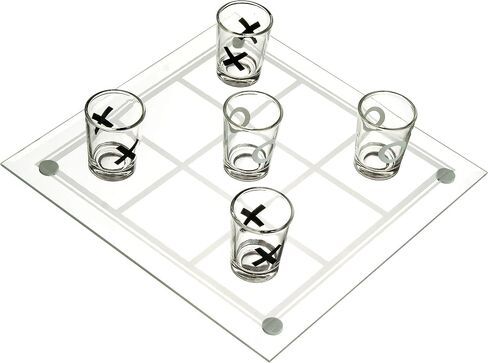 Fairly Odd Novelties Shot Glass Tic Tac Toe Fun Party Board Drinking Game for Two/Couples, Clear, One Size in Saudi Arabia