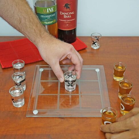 Fairly Odd Novelties Shot Glass Tic Tac Toe Fun Party Board Drinking Game for Two/Couples, Clear, One Size in Saudi Arabia