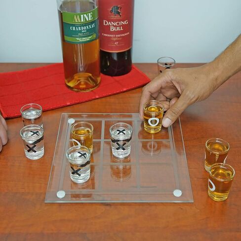 Fairly Odd Novelties Shot Glass Tic Tac Toe Fun Party Board Drinking Game for Two/Couples, Clear, One Size in Saudi Arabia