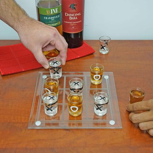 Fairly Odd Novelties Shot Glass Tic Tac Toe Fun Party Board Drinking Game for Two/Couples, Clear, One Size in Saudi Arabia