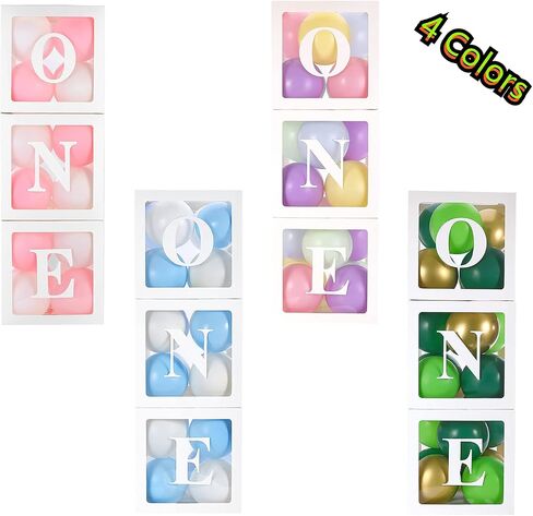 Baby 1st Birthday Decorations for Boy, ONE Balloon Boxes with Letters Includes Green and Golden Balloons, ONE Blocks Design for Boys 1 Year Old Birthday Backdrop Favor, First Birthday Cake Smash in Saudi Arabia