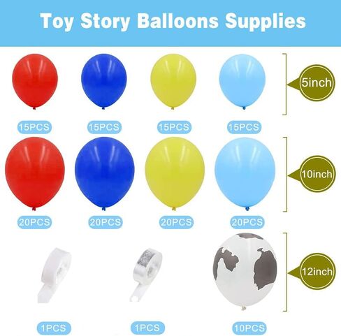 Toy Inspired Story Birthday Party Supplies-155 Pcs of Toy Story Balloon Garland Set Toy Story Aluminum Film Balloon Latex Balloon for Kid's Party,Shower,Celebration in Kuwait