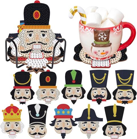 Viprest 10 Pcs Christmas Snowman Diamond Painting Coasters Kits Winter Diamond Art Coasters with Holder Snowman DIY Coasters for Beginners Adults and Kids Art Craft Supplies Gift in Kuwait