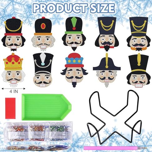 Viprest 10 Pcs Christmas Snowman Diamond Painting Coasters Kits Winter Diamond Art Coasters with Holder Snowman DIY Coasters for Beginners Adults and Kids Art Craft Supplies Gift in Kuwait