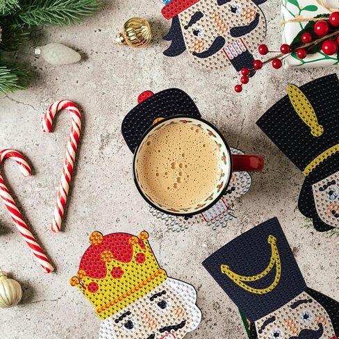 Viprest 10 Pcs Christmas Snowman Diamond Painting Coasters Kits Winter Diamond Art Coasters with Holder Snowman DIY Coasters for Beginners Adults and Kids Art Craft Supplies Gift in Kuwait