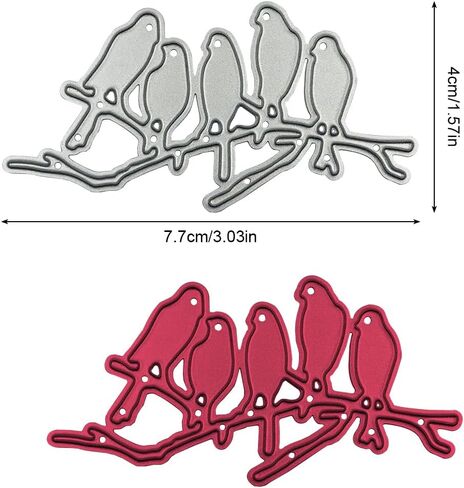 2 PCS Dies for Bird Card Making, AFUNTA Bird Perching Net Tree Metal Die Cuts Bird Cutting Dies Supplies Embossing Stencils for DIY Scrapbook Album Decorative, Christmas Scrapbook Card Making in Saudi Arabia