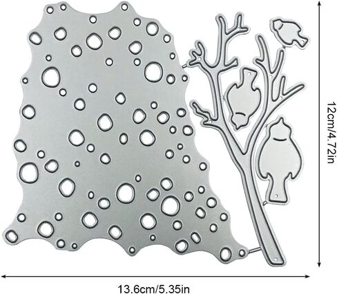 2 PCS Dies for Bird Card Making, AFUNTA Bird Perching Net Tree Metal Die Cuts Bird Cutting Dies Supplies Embossing Stencils for DIY Scrapbook Album Decorative, Christmas Scrapbook Card Making in Saudi Arabia