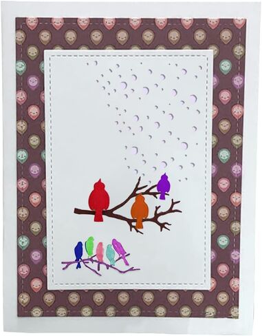 2 PCS Dies for Bird Card Making, AFUNTA Bird Perching Net Tree Metal Die Cuts Bird Cutting Dies Supplies Embossing Stencils for DIY Scrapbook Album Decorative, Christmas Scrapbook Card Making in Saudi Arabia