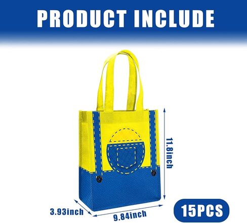 15 Pieces Yellow Cartoon Party Gift Bags,Yellow Theme Cartoon Birthday Party Decoration in Kuwait