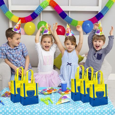 15 Pieces Yellow Cartoon Party Gift Bags,Yellow Theme Cartoon Birthday Party Decoration in Kuwait