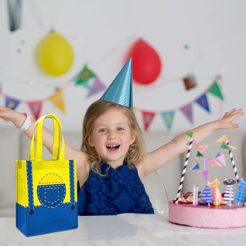 15 Pieces Yellow Cartoon Party Gift Bags,Yellow Theme Cartoon Birthday Party Decoration in Kuwait