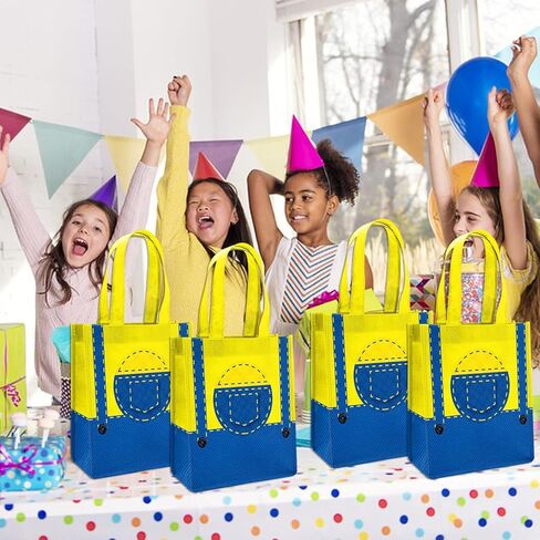 15 Pieces Yellow Cartoon Party Gift Bags,Yellow Theme Cartoon Birthday Party Decoration in Kuwait