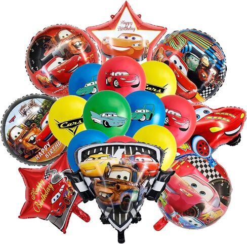 28 قطعة من مستلزمات حفلات أعياد الميلاد بالسيارات لايتنينج ماكوين بالونات فويل للأطفال لحفلات أعياد ميلاد الأطفال وحفلات استقبال المولود الجديد in Kuwait