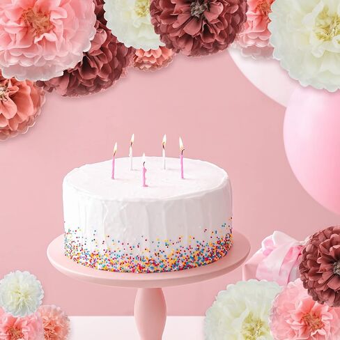 Tissue Paper Flowers with Gel Pad Multi Color Paper Flowers Dusty Rose Paper Pom Poms Chrysanth Flowers DIY Flower Party Decorations Paper Flower Ball (Classic Color, 40 Pcs) in Saudi Arabia