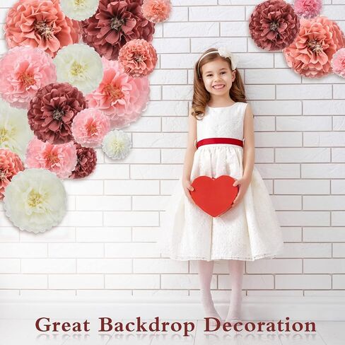Tissue Paper Flowers with Gel Pad Multi Color Paper Flowers Dusty Rose Paper Pom Poms Chrysanth Flowers DIY Flower Party Decorations Paper Flower Ball (Classic Color, 40 Pcs) in Saudi Arabia