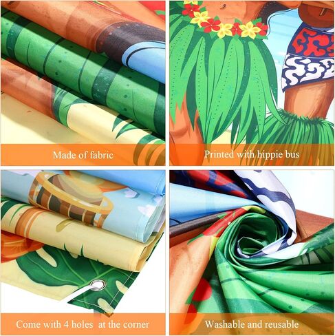 Frienda Hawaiian Photo Prop Banner Tropical Luau Couple Photo Door Banner Hawaiian Party Decor Aloha Tiki Banners Beach Prop Tiki Backdrop for Summer Luau Party Get-together Supply(Funny Style) in Kuwait