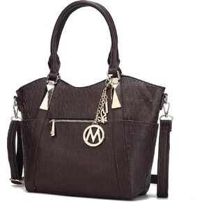MKF Shoulder Bag for Women: PU Leather Tote Satchel Handbag – Crossbody Top-Handle Purse, Ladies Fashion Pocketbook