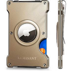 KEMISANT Men Airtag Wallet, Slim Wallet Front Pocket Money Clip for Gift Men Aluminum Card Holder RFID Blocking 15Cards in Saudi Arabia
