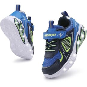 أحذية CNFOOTJKY المضيئة للأولاد، أحذية رياضية شبكية قابلة للتنفس وامضة LED وخفيفة الوزن للمشي للأطفال الصغار والأطفال الصغار in Kuwait