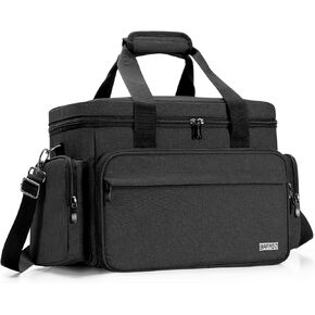 BAFASO Large Makeup Bag with 2 Removable Pouches and Detachable Dividers, Multifunctional Cosmetic Bag to Keep Makeup and Hair Supplies (Patent Pending), Black