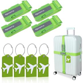 Vigorport 8 حزمة الأمتعة الأشرطة حقيبة العلامات مجموعة، السفر قابل للتعديل حقيبة حزام سيليكون الأمتعة العلامات مع اسم بطاقة الهوية رجل إمرأة السفر الملحقات in Kuwait