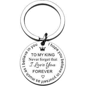 Stocking Stuffers for Men Adults Boyfriend Gifts Valentines Day Gifts for Him Anniversary Birthday Gifts for Boyfriend from Girlfriend Gifts for Husband from Wife To My King Keychain in Saudi Arabia