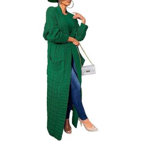 سترة نسائية من Mozgalz بأكمام طويلة ومفتوحة من الأمام سترة صوفية كاجوال منفضة ملابس خارجية مع جيوب in Kuwait