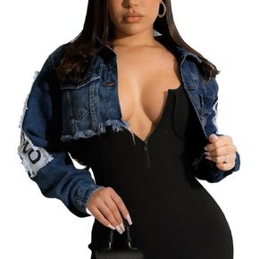 Aomice Women's Cropped Denim Jacket Jean Coat Tops in Kuwait