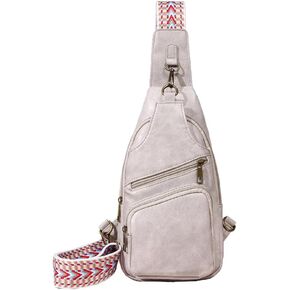 KlaOYer Sling Leather Bags For Women Crossbody Small Fanny Pack Purses Chest Bags With Guitar Strap For Gril Lady in Saudi Arabia