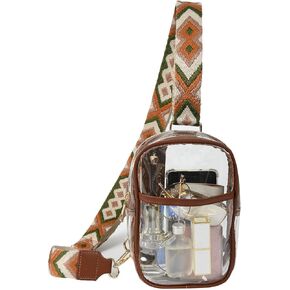 Yaopeing Clear Sling Bag, See Through Fashion Fanny Pack for Women Men,Transparent Crossbody Bags Stadium Approved,Clear Purses for with Adjustable Strap for Concert (Black with Black Strap) in Kuwait