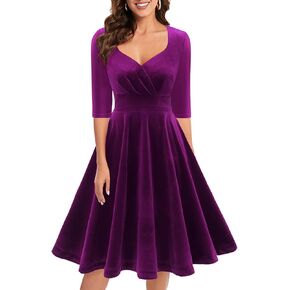 Bbonlinedress Womens 1950s Vintage Cocktail Dress Cap Sleeve Retro Rockabilly Swing Dress