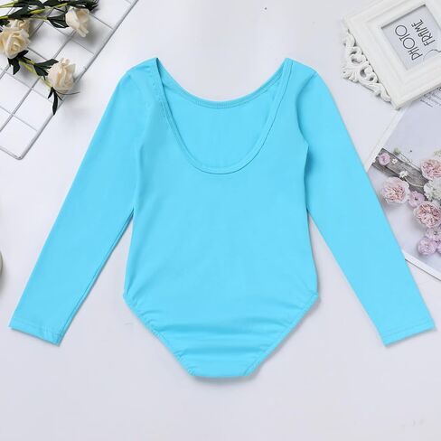 AFAVOM Girls 80s Workout Costume for Kids Halloween Cosplay Outfit Long Sleeve Leotard Leggings Headband 5PCS Accessories Set in Saudi Arabia