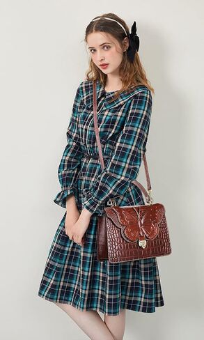 PIJUSHI Designer Crocodile Leather Handbags for Women Crossbody Satchel Bag with Butterfly in Saudi Arabia