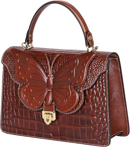 PIJUSHI Designer Crocodile Leather Handbags for Women Crossbody Satchel Bag with Butterfly in Saudi Arabia